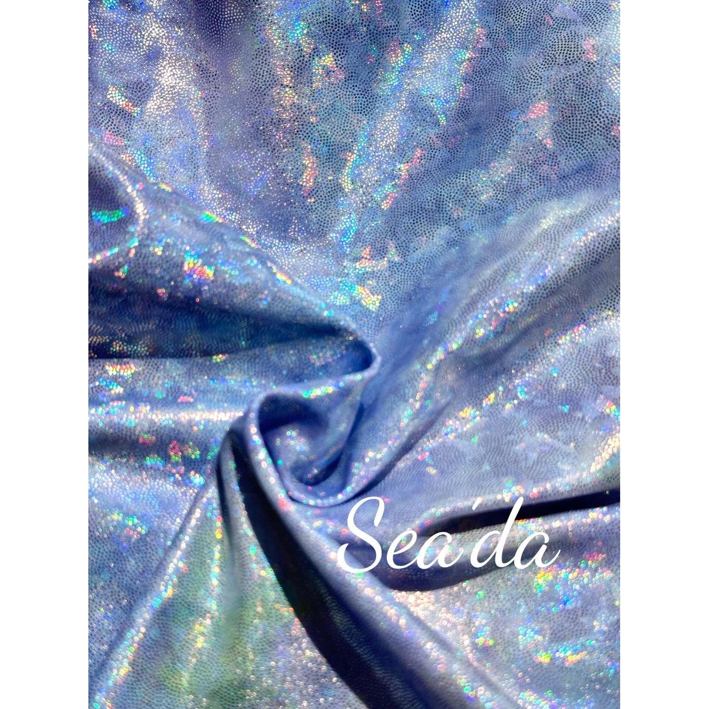 Iridescent Purple Holographic One Piece Swimsuit for Women, Lavender Trim Bathing Suit